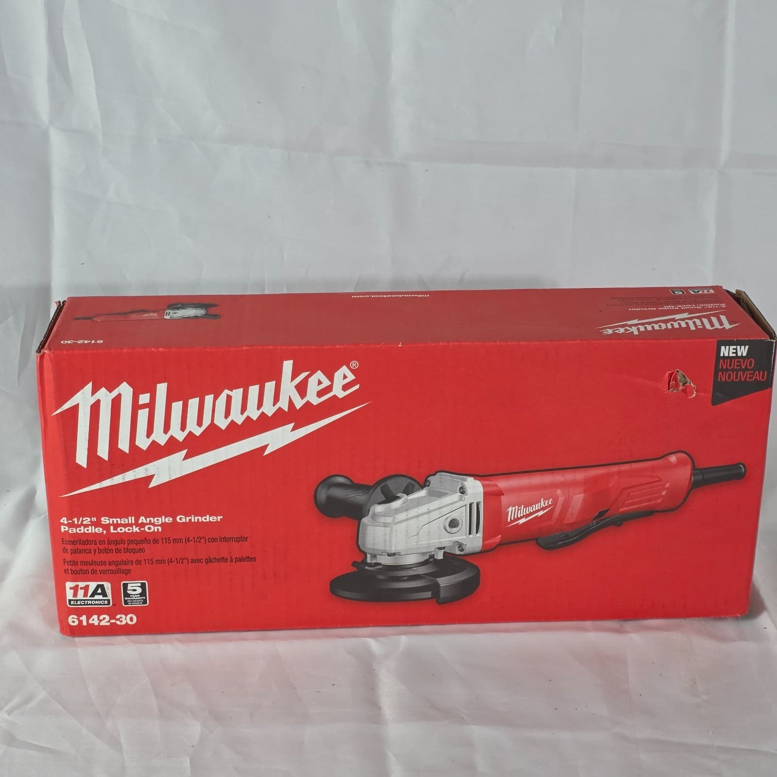Milwaukee 6142-30 11 Amp Corded 4-1/2" Small Angle Grinder Lock-On Paddle Switch - Thumbnail 2