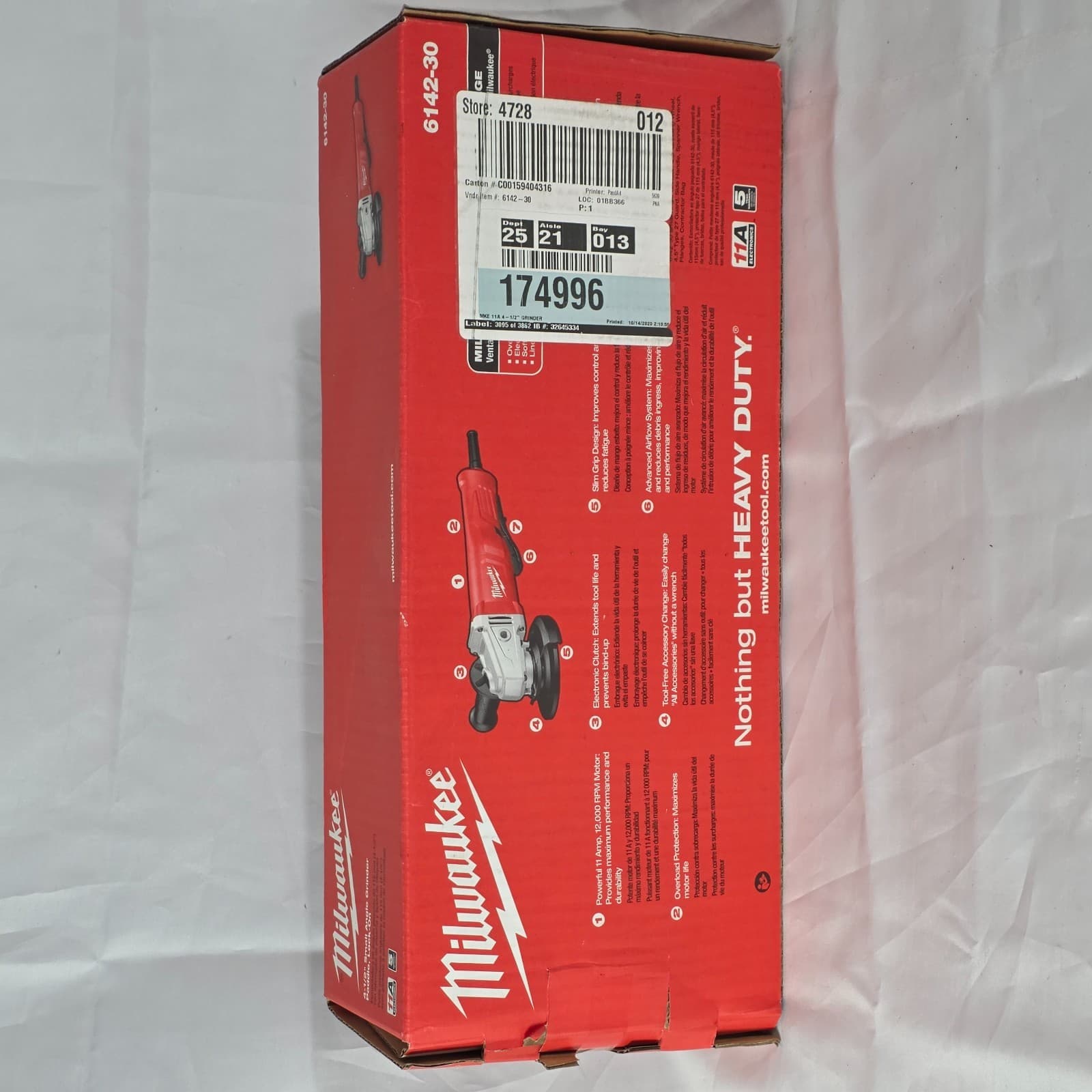 Milwaukee 6142-30 11 Amp Corded 4-1/2" Small Angle Grinder Lock-On Paddle Switch - Thumbnail 4