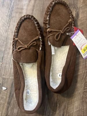 Men’s Size 11 Brown Suede Moccasins - Thumbnail 2