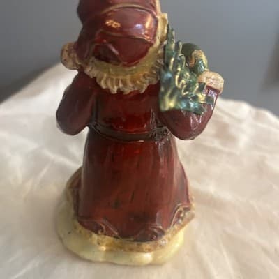 Vintage Santa Claus Figurine with Staff and Bell - Thumbnail 2