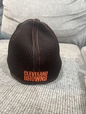 Cleveland Browns NFL Brown New Era 39Thirty Stretch Fitted Hat Mens sz Med/Large - Thumbnail 3
