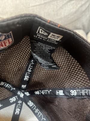 Cleveland Browns NFL Brown New Era 39Thirty Stretch Fitted Hat Mens sz Med/Large - Thumbnail 5