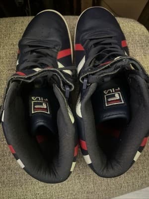 2021 Men Fila Vulc 13 Stripe T Navy Red white high Size 12 basketball - Thumbnail 3