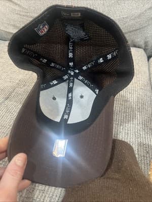 Cleveland Browns NFL Brown New Era 39Thirty Stretch Fitted Hat Mens sz Med/Large - Thumbnail 4