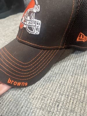 Cleveland Browns NFL Brown New Era 39Thirty Stretch Fitted Hat Mens sz Med/Large - Thumbnail 2
