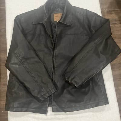 Arizona Jean Company Black Leather Jacket Men's Size XLarge Premium Denim - Image 1