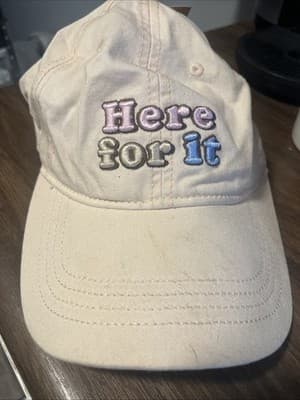 HOME FREE LADIES HERE FOR IT LIGHT PINK BALLCAP HAT ONE SIZE ADJUSTABLE NOVELTY - Image 1
