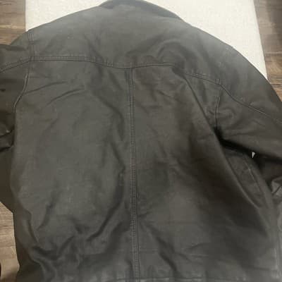 Arizona Jean Company Black Leather Jacket Men's Size XLarge Premium Denim - Thumbnail 4