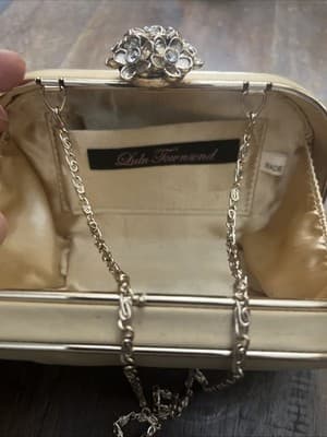 lulu townsend clutch Beige An Golf With Chain Strap And Floral Snap Close - Thumbnail 3