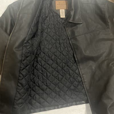 Arizona Jean Company Black Leather Jacket Men's Size XLarge Premium Denim - Thumbnail 3