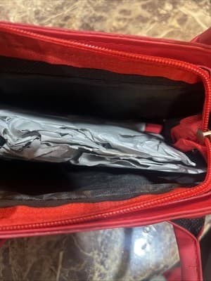 Rose Red Leather Cross Body Bag With Adjustable Strap - Thumbnail 2