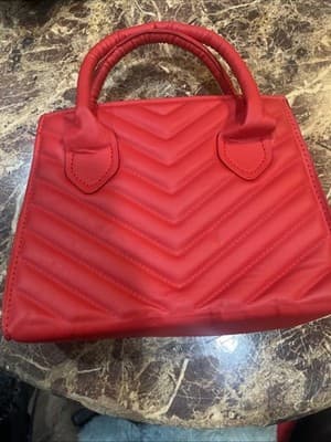 Rose Red Leather Cross Body Bag With Adjustable Strap - Image 1