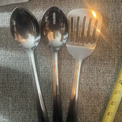 Slotted Stainless Steel Spatula Turner Flipper 12.5” Unbranded - Thumbnail 3