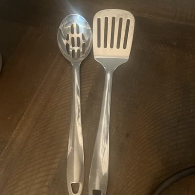 Vintage Large Slotted Spoon Rostfrei Inox Heavy Duty 18/8 Stainless Steel 12.5” - Image 1