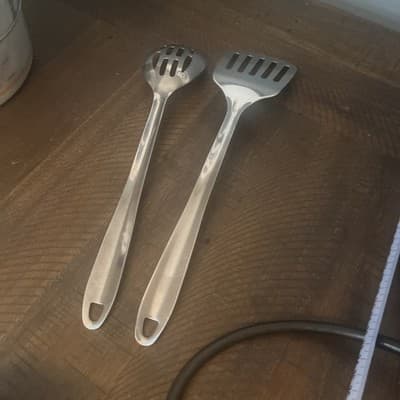 Vintage Large Slotted Spoon Rostfrei Inox Heavy Duty 18/8 Stainless Steel 12.5” - Thumbnail 3