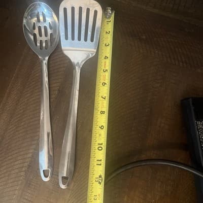 Vintage Large Slotted Spoon Rostfrei Inox Heavy Duty 18/8 Stainless Steel 12.5” - Thumbnail 2