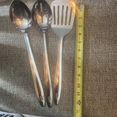 Slotted Stainless Steel Spatula Turner Flipper 12.5” Unbranded - Thumbnail 2