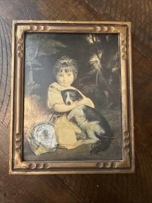 Vintage Framed Painting By Painter Reynolds Titled “Miss Bowles” - Image 1