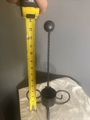 Wrought Iron Toilet Paper Holder Stand with Decorative Scroll Design - Thumbnail 2