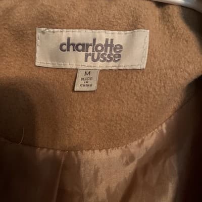 Charlotte Russe Tan Women’s Medium Polyester/wool Pea Coat Mid Length - Thumbnail 4