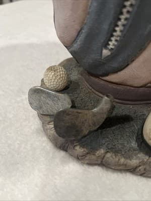 Golf Heavy Ceramic Bird Bath With Shoes, Bag, Ball And Putters 10.5” Tall X7.5” - Thumbnail 4