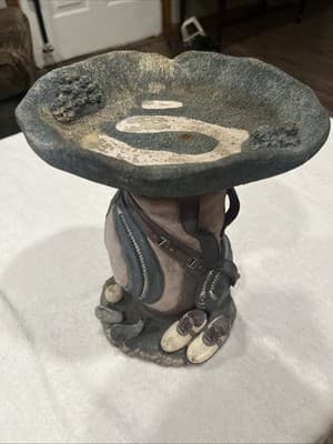 Golf Heavy Ceramic Bird Bath With Shoes, Bag, Ball And Putters 10.5” Tall X7.5” - Thumbnail 2
