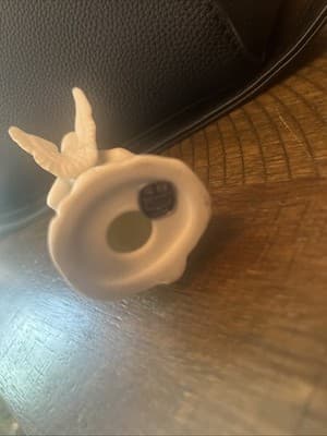 Porcelain White 5.25" Music Angel Playing Cello Bass - Thumbnail 3