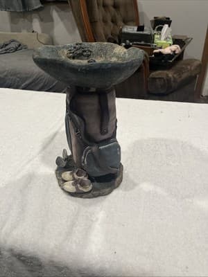Golf Heavy Ceramic Bird Bath With Shoes, Bag, Ball And Putters 10.5” Tall X7.5” - Thumbnail 7