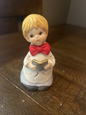 Vintage Naughty Choir Boy Jasco Merri-Bells Bisque Porcelain Figurine Bell - Image 1