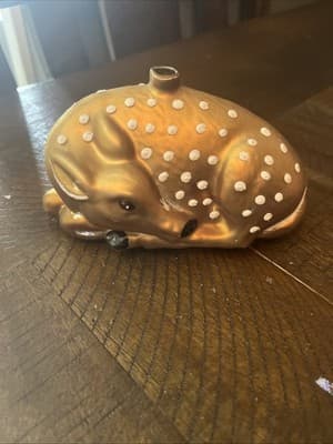 Ceramic Fawn Deer Figurine Ornament Decor - Image 1