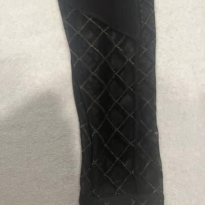 Victoria Secret Black And Gold Sheer Leggings Size Large Women’s Sport Activewea - Thumbnail 3