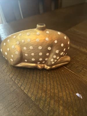 Ceramic Fawn Deer Figurine Ornament Decor - Thumbnail 2