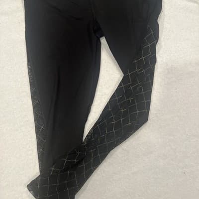 Victoria Secret Black And Gold Sheer Leggings Size Large Women’s Sport Activewea - Thumbnail 4
