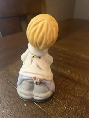 Vintage Naughty Choir Boy Jasco Merri-Bells Bisque Porcelain Figurine Bell - Thumbnail 2