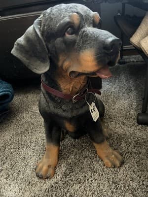 C& F Corp Rottweiler Figurine With Collar 1.5’ Tall NWT - Image 1