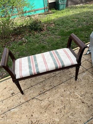 Vintage Bombay Company Side Bench With Are Rest And Detailed Design - Image 1