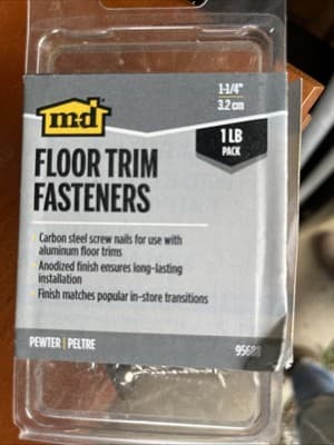 M-D 1-1/4" Floor Trim Fasteners 1 lb pack Pewter 95688 - Image 1