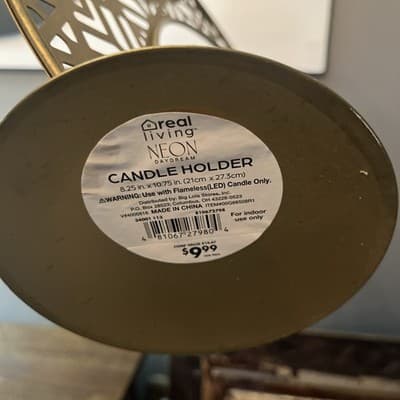 Gold Metal Geometric Crescent Candle Holder Modern Decorative Tealight Stand - Thumbnail 3