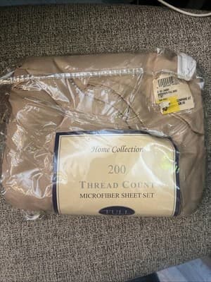 At Home High Fashion Microfiber Sheet Set Full Gold - Thumbnail 2