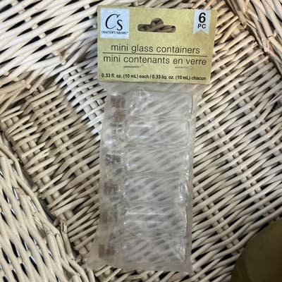 Crafter's Square Mini Glass Containers With Cork Lid .16 Fl Oz 5 mL 7 pieces - Image 1