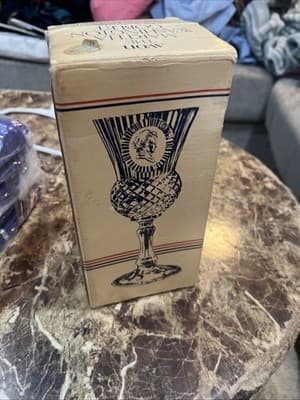 Avon By Fostoria Cobalt Blue Tall George Washington Glass Goblet Candle Holder - Image 1