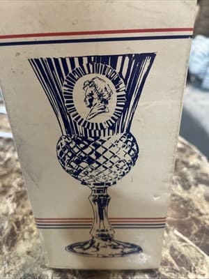 Avon By Fostoria Cobalt Blue Tall George Washington Glass Goblet Candle Holder - Thumbnail 3