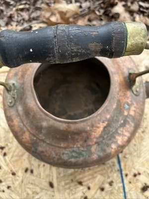 Antique Copper Kettle Farmhouse Decorative Large Teapot No Lid Top - Thumbnail 4