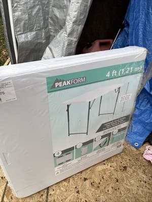 4 FT Folding Table, Plastic Portable Tables for Dining Parties Card Picnic Ca... - Thumbnail 2