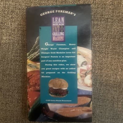 George Foreman Lean Mean Fat Reduced Grilling Machine VHS Video Recipes 1995 - Thumbnail 2