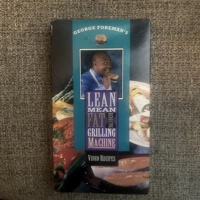 George Foreman Lean Mean Fat Reduced Grilling Machine VHS Video Recipes 1995 - Image 1
