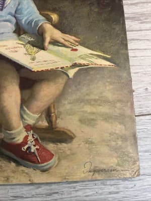 Vintage James Ingwersen Framed/Signed Lithography"Gary Boy"Portrait/Still Life - Thumbnail 2