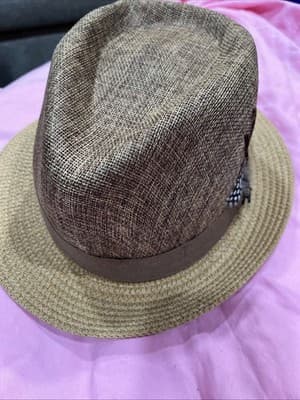 Stacy Adam’s Men’s Medium Sized Fadora Beige With Feathers Polyester - Thumbnail 2