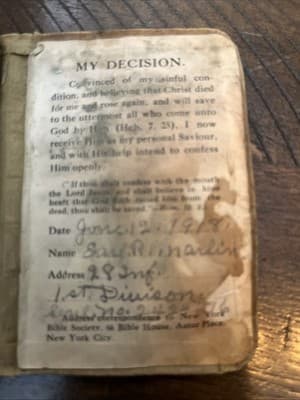 WWI Active Service Testament General Pershing's Message Miniature Bible - Thumbnail 5