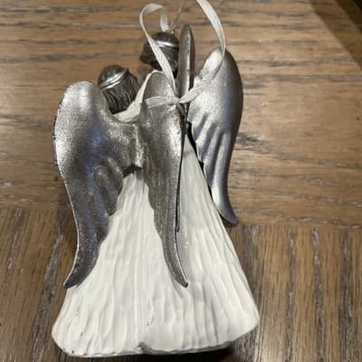 Hugging Angels with Metal Wings "Sisters" Love & Friendship Ornament Figurine - Thumbnail 2